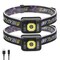 2Packs Rechargeable Motion Sensor Headlamp 6 Light Modes Cob Xpg Headlight Torch Flashlight For Fishing Running Camping
